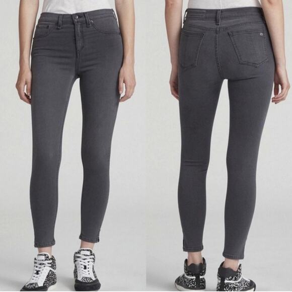 Rag & Bone High Rise Ankle Skinny Jeans Gray Denim Size 25 Casual Chic - Picture 12 of 13